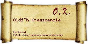 Oláh Kreszcencia névjegykártya